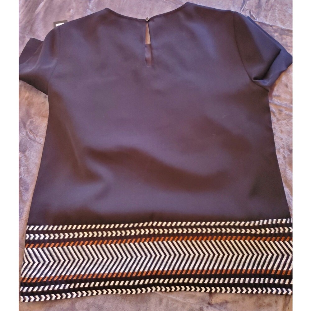 Badgley Mischka Women's Blouse Black Multi Size 6 - Picture 3 of 12